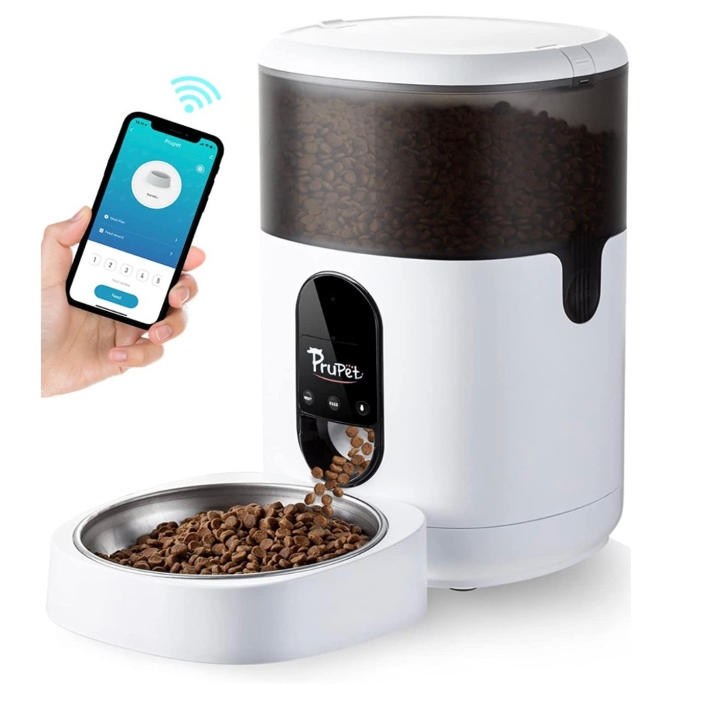 Pet Feeder, Prupet WiFi Automatic Timed Pet Feeder, 4L, USB/3D batteries​